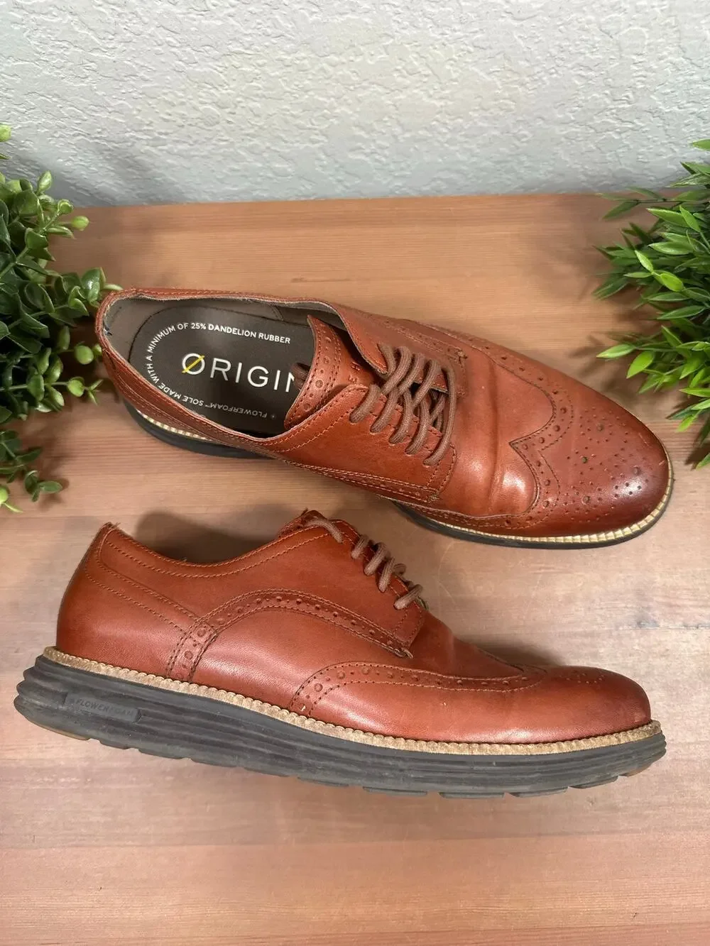 Cole Haan Men's OriginalGrand Remastered Wingtip Oxford Brown Shoes Size 9.5